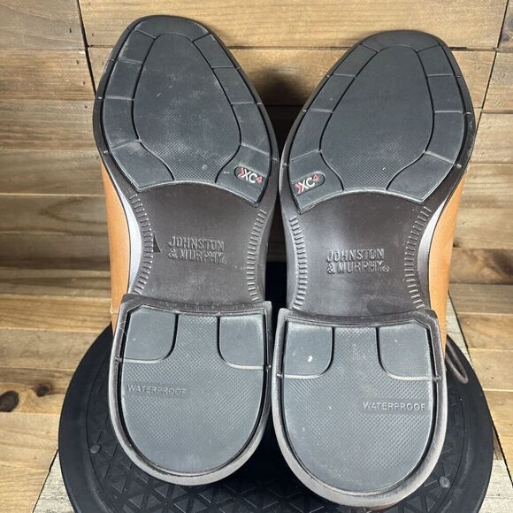 Johnston & Murphy Mens Size 10.5M Branning Cap Toe Tan Sheepskin Brown Lace Up - Picture 9 of 10